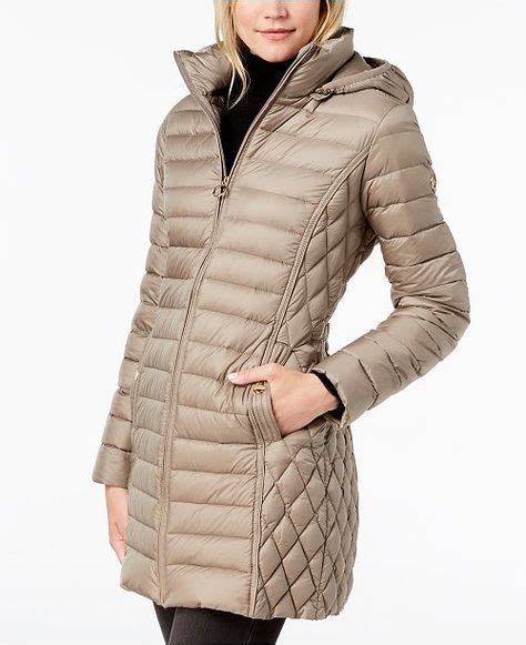 michael kors beige jacket|michael kors long puffer jacket.